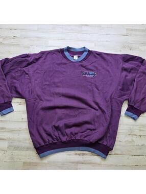 1990s Vintage Breckenridge Purple Sweatshirt - Embroidered Logo Men's LG